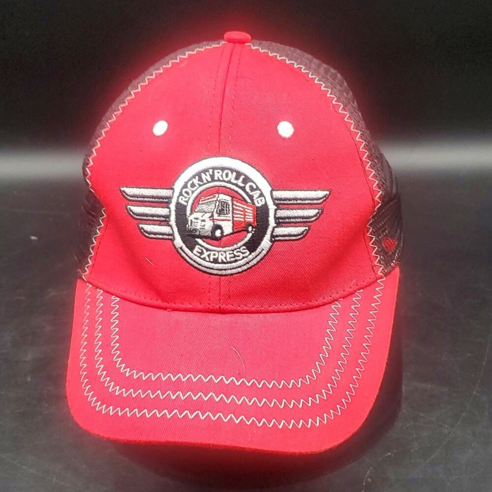 Snap-on Rock N Roll Cab Express Trucker Hat Red Black Mesh Adjustable Cap